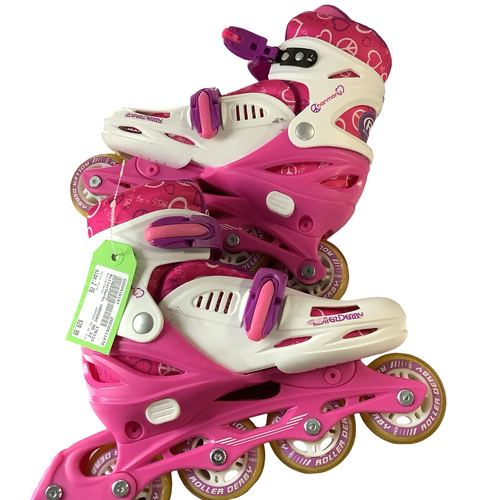 Vist Large View of Product Image Which is Used RollerDerby HARMONY RD SZ 3-6 Junior Aggressive Skates Pink Junior 06