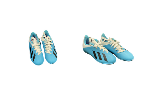Vist Large View of Product Image Which is Used Adidas Soccer Indoor Shoes Carolina Blue Youth 12.0