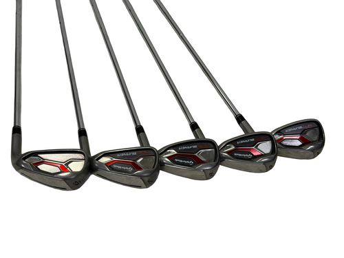 Vist Large View of Product Image Which is Used Taylormade AERO BURNER Mens Golf Iron Set RH 6I-PW w/ REAX Steel High Launch 88 R-Flex Shafts +1/2"