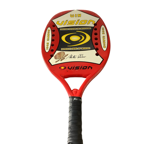 Vist Large View of Product Image Which is Used VISION WIN Pickleball Racquet Red