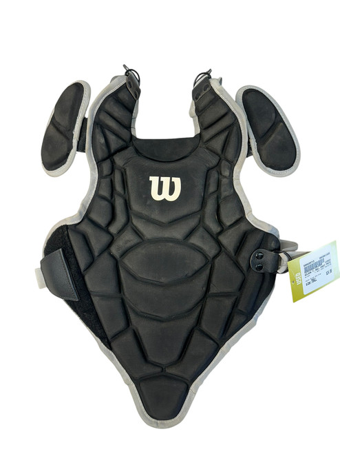 Vist Large View of Product Image Which is Used Wilson T- BALL CHEST PROTECTOR Catchers Chest Protector Black And Grey T-Ball