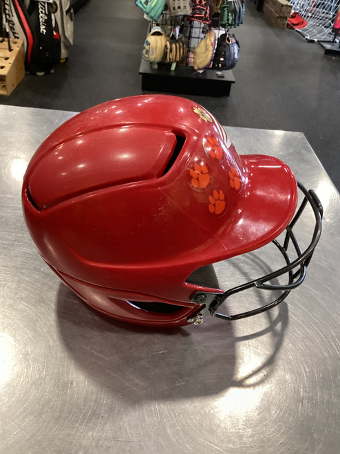 Vist Large View of Product Image Which is Used Easton RED W MASK Batting Helmet w/Mask Red MD