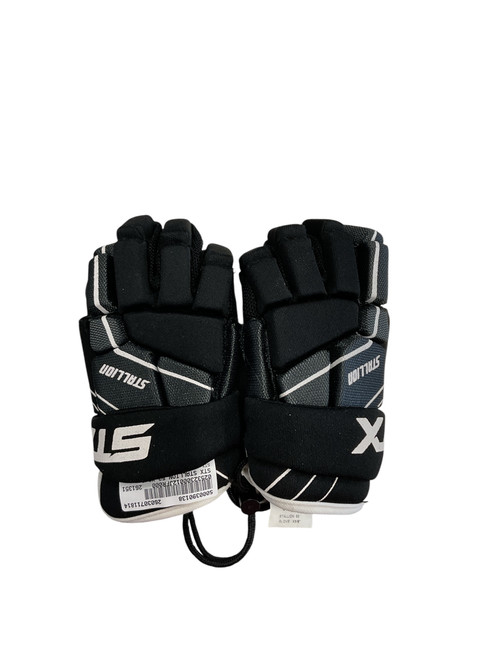 Vist Large View of Product Image Which is Used STX STALLION 50 XS/S Lacrosse Gloves Junior Black And White SM