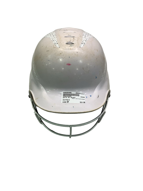 Vist Large View of Product Image Which is Used WHITE BB HELMET Batting Helmet w/Mask White SM