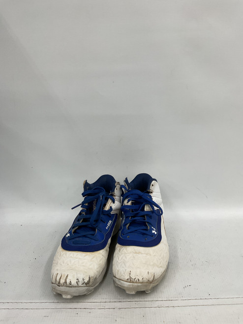 Vist Large View of Product Image Which is Used Under Armour BASEBALL CLEAT BB/SB Cleats Navy Blue And Chrome Youth 06.0
