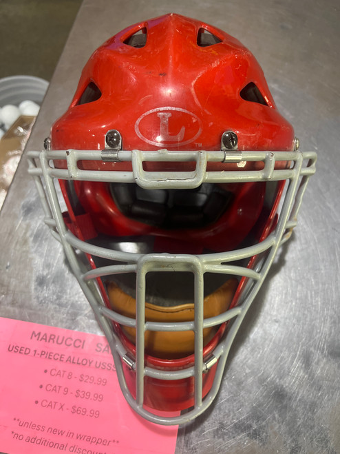Vist Large View of Product Image Which is Used Louisville Slugger CATCHERS HELMET Catchers Helmet w/Mask Red LG