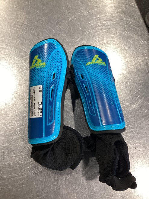 Vist Large View of Product Image Which is Used Brava Soccer Shin Guards Junior Royal Blue SM Tall