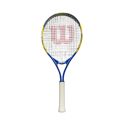 Vist Large View of Product Image Which is Used Wilson 26 Adult Tennis Racquet Royal Blue 3 3/8"