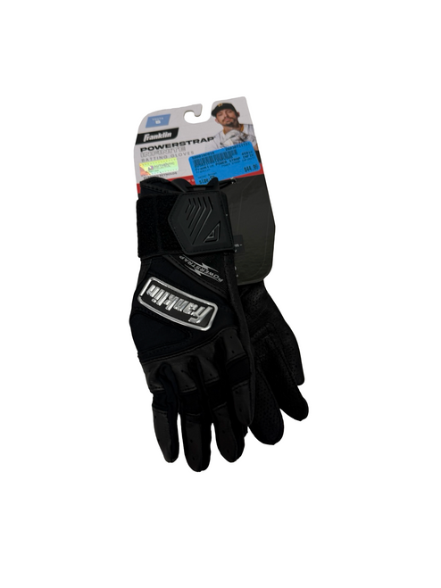 Vist Large View of Product Image Which is New Franklin POWER STRAP INFINITE Youth Batting Gloves Black SM