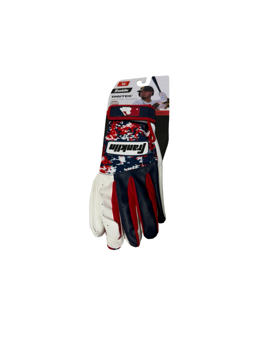 Vist Large View of Product Image Which is New Franklin DIGITEK Adult Batting Gloves Navy Blue MD