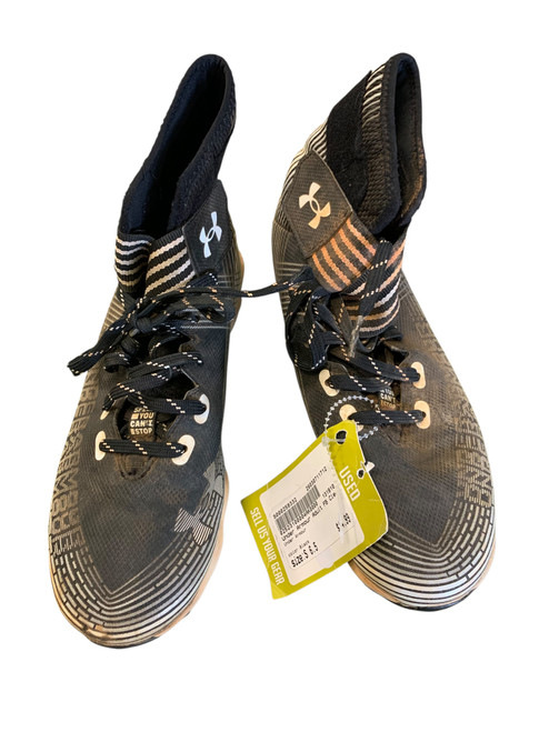 Vist Large View of Product Image Which is Used Under Armour Adult FB Cleats Black Senior 6.5