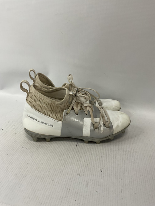 Vist Large View of Product Image Which is Used Under Armour Jr FB Cleats White Junior 05