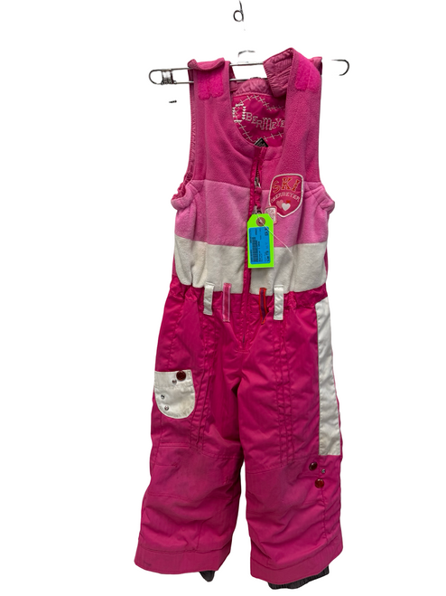 Vist Large View of Product Image Which is Used Obermeyer I-GROW Snow Bibs Pink Youth Size 4