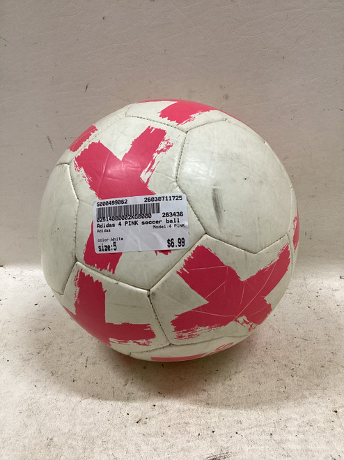 Vist Large View of Product Image Which is Used Adidas 4 PINK All Size Soccer Ball White 5
