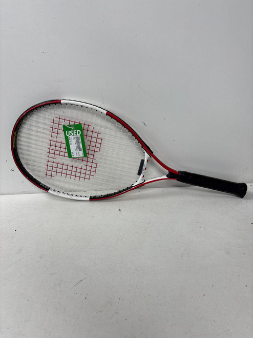 Vist Large View of Product Image Which is Used Wilson FEDERER Junior Tennis Racquet Red 25"