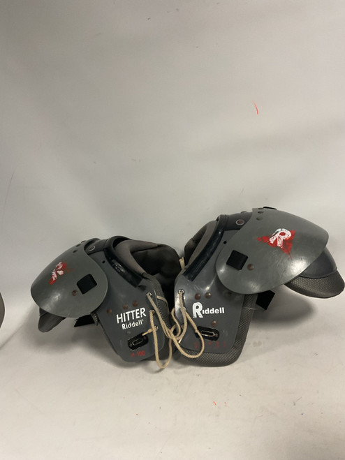 Vist Large View of Product Image Which is Used Riddell HITTER FB Shoulder Pads Grey SM