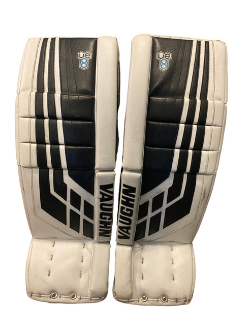 Vist Large View of Product Image Which is Used Vaughn VELOCITY Goalie Leg Pads Inter White 30"