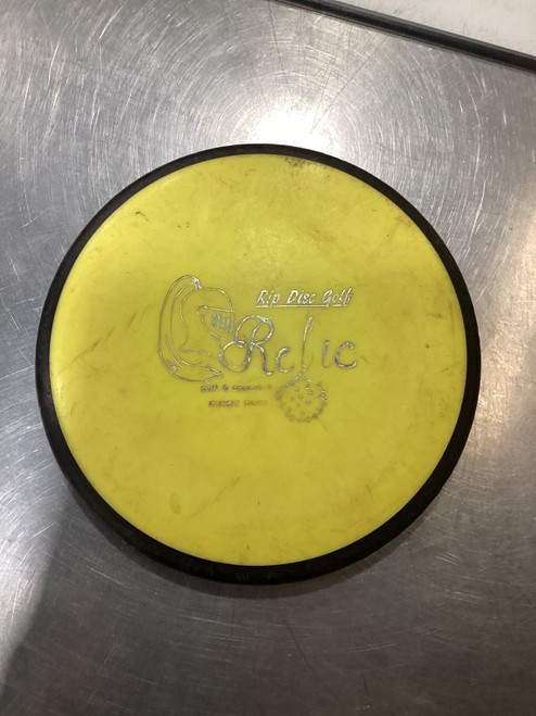 Vist Large View of Product Image Which is Used RIP DG RELIC Disc Golf Putter Yellow