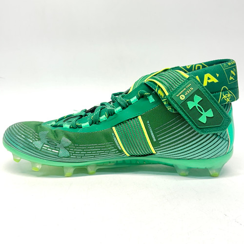 Vist Large View of Product Image Which is Used Under Armour HIGHLIGHT MC Adult FB Cleats Green Senior 13