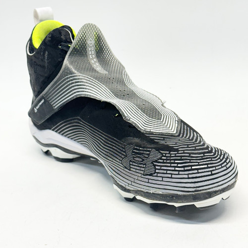 Vist Large View of Product Image Which is Used Under Armour HIGHLIGHT HAMMER MC Adult FB Cleats Black And Grey Senior 13
