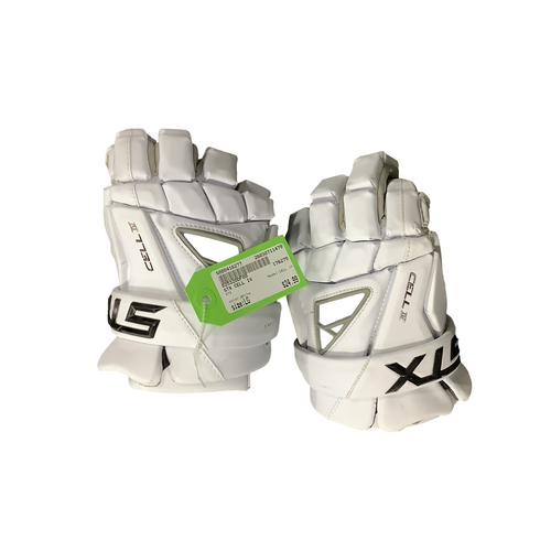 Vist Large View of Product Image Which is Used STX CELL IV Lacrosse Arm Pads/Guards White LG