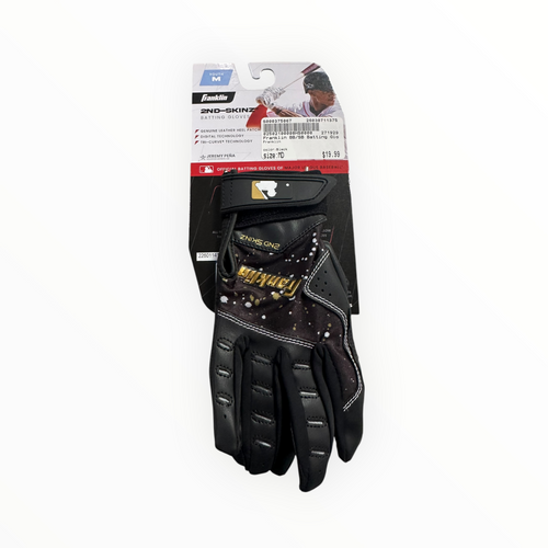 Vist Large View of Product Image Which is Used Franklin BB/SB Batting Gloves Black MD