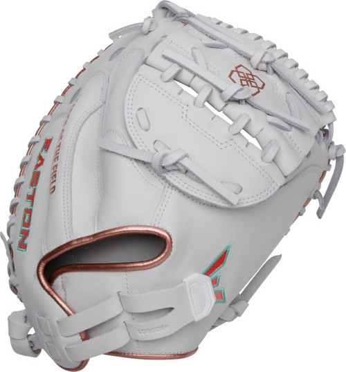 Vist Large View of Product Image Which is Easton Elite J Schro Fastpitch Catcher's Mitt RHT 33" #MYWHY-THENONO