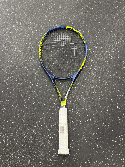 Vist Large View of Product Image Which is Used Head Racquet SPARK Adult Tennis Racquet Navy Blue 4 3/8"