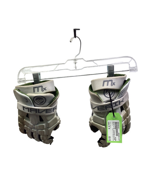 Vist Large View of Product Image Which is Used Maverik MX LACROSSE GLOVE Lacrosse Gloves Mens White 10"