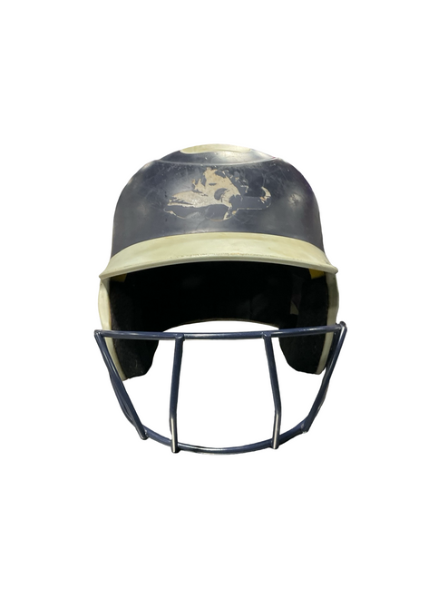 Vist Large View of Product Image Which is Used BoomBah HELMET W/ MASK 7- 7 3/4 Batting Helmet w/Mask Navy Blue One Size