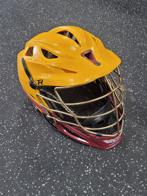 Vist Large View of Product Image Which is Used Cascade R Lacrosse Helmet Gold One Size