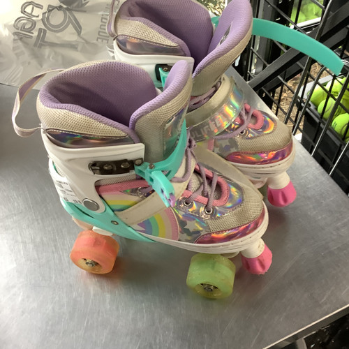 Vist Large View of Product Image Which is Used SULIFEEL ADJ SKATES Junior Roller Quad Skates White Adjustable