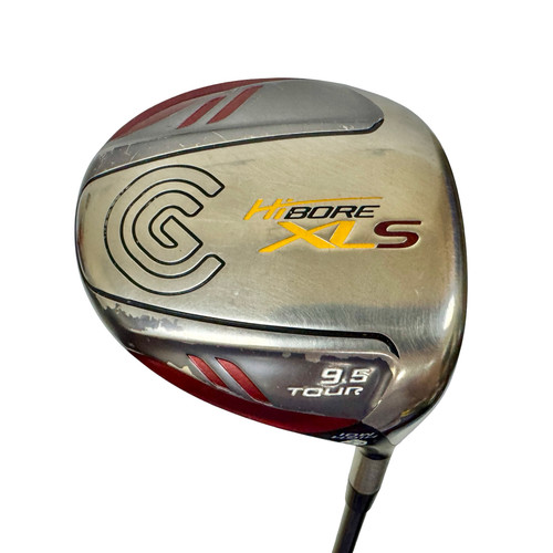 Vist Large View of Product Image Which is Used Cleveland HIBORE XLS Tour Men's RH 9.5 Degree Driver Extra Stiff Flex Graphite Shaft