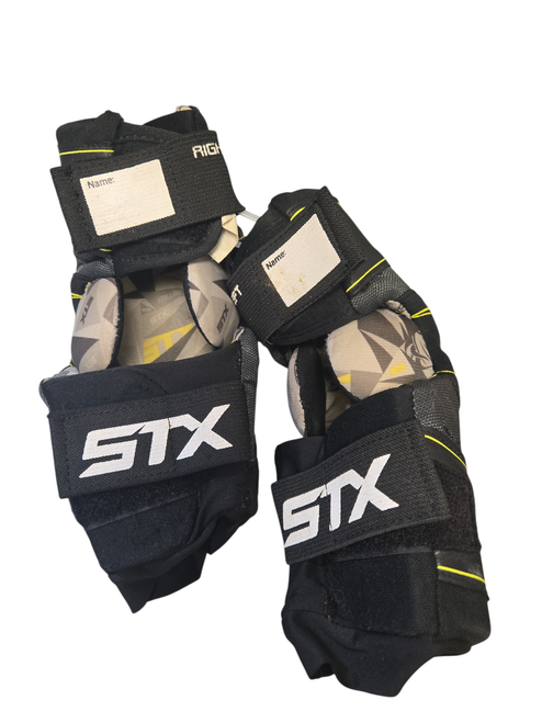 Vist Large View of Product Image Which is Used STX STALLION 100 Lacrosse Arm Pads/Guards Black SM