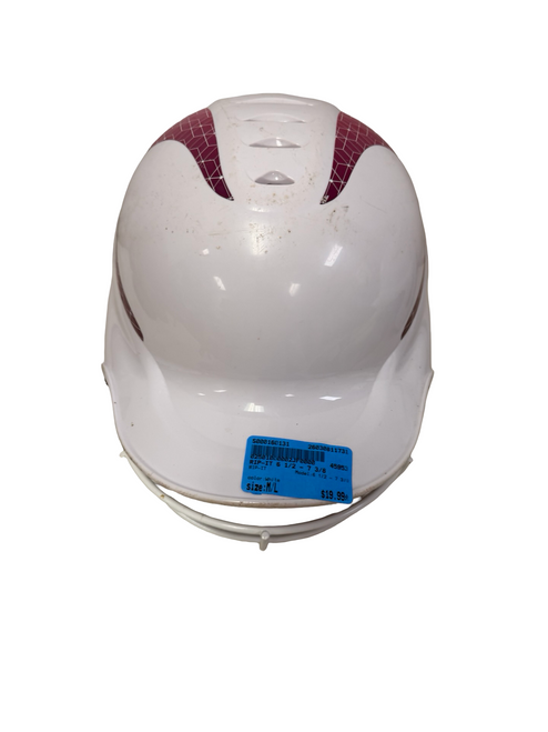 Vist Large View of Product Image Which is Used RIP-IT 6 1/2 - 7 3/8 Softball Batting Helmet w/Mask White M/L