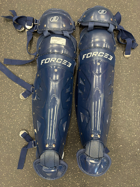 Vist Large View of Product Image Which is Used FORCE3 DEFENDER Catchers Leg Guards Navy Blue Adult