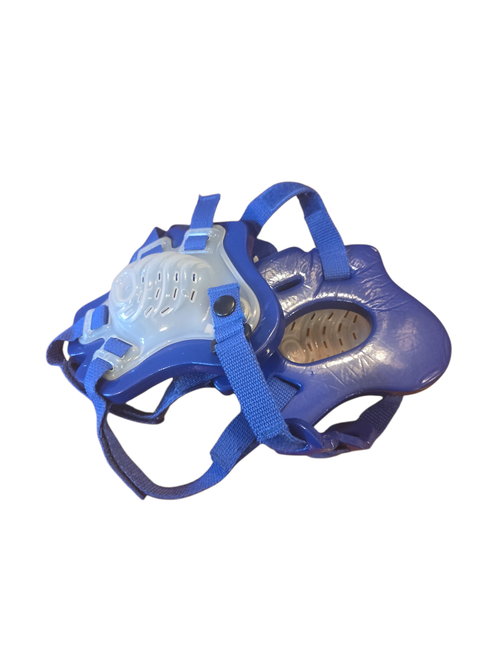 Vist Large View of Product Image Which is Used Wrestling Headgear Royal Blue, front view