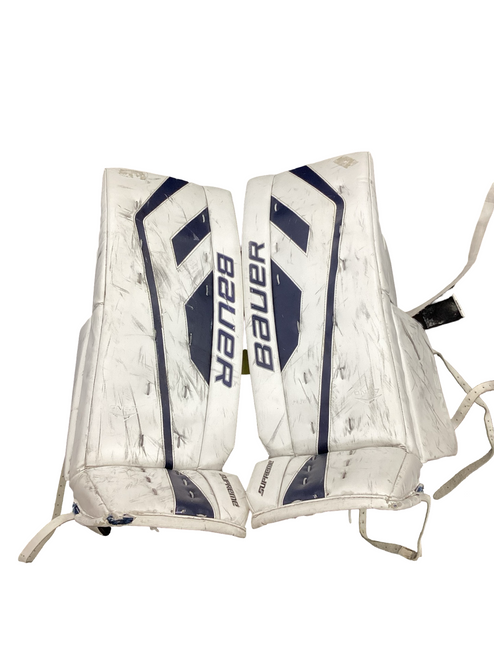 Vist Large View of Product Image Which is Used Bauer SUPREME ONE.7 Goalie Leg Pads Senior White 34"