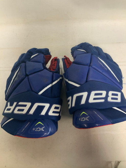 Vist Large View of Product Image Which is Used Bauer VAPOR X Intermediate Gloves Royal Blue 13"