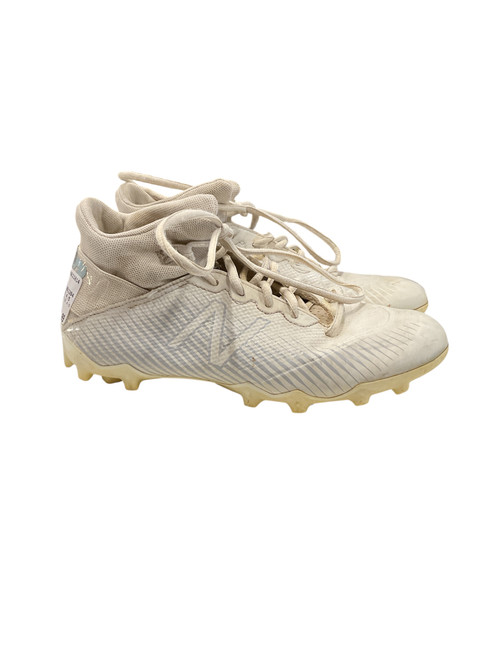 Vist Large View of Product Image Which is Used New Balance FREEZE SZ 4.5 LAX Cleats Boys White Junior 04.5