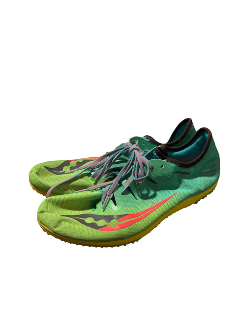 Vist Large View of Product Image Which is Used Saucony Track & Field Cleats Adult Green Senior 12