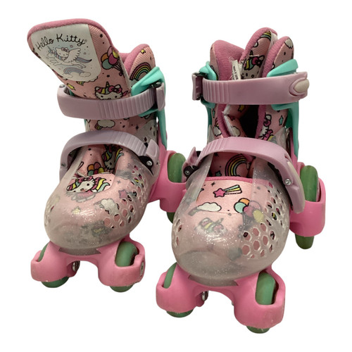 Vist Large View of Product Image Which is Used HELLO KITTY TRAINING SKATES Child Roller Quad Skates Pink Youth 10.0