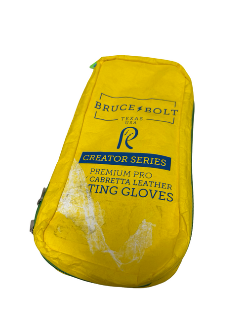 Vist Large View of Product Image Which is Used BRUCE BOLT Creator Series Premium Pro Youth Batting Gloves Yellow XL - Like New