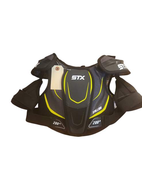 Vist Large View of Product Image Which is Used STX STALLION 200+ Lacrosse Shoulder Pads Black MD