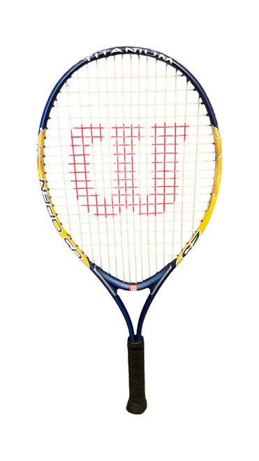 Vist Large View of Product Image Which is Wilson, US OPEN TITANIUM 25, Adult, Tennis, Racquet, Navy Blue