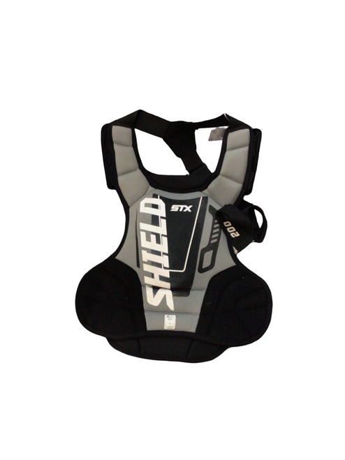Vist Large View of Product Image Which is Used STX SHIELD 200 GOALIE Lacrosse Shoulder Pads Black SM