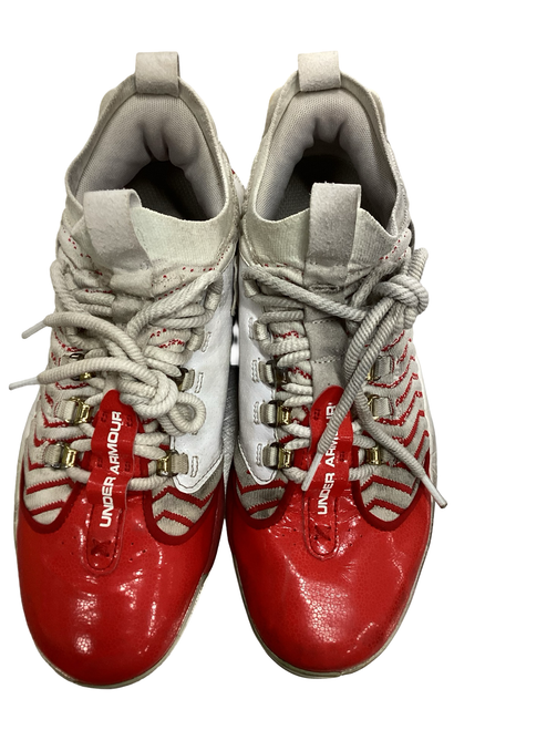 Vist Large View of Product Image Which is Used Under Armour BH SHOW BB/SB Cleats White Senior 9.5
