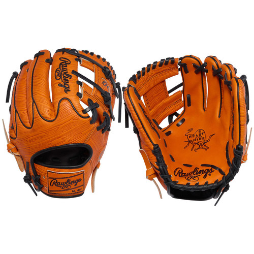 Vist Large View of Product Image Which is Rawlings Heart of the Hide Gold Glove Club March 2026 Glove Orange/Black 11.5" RHT #PROR204W-2OO