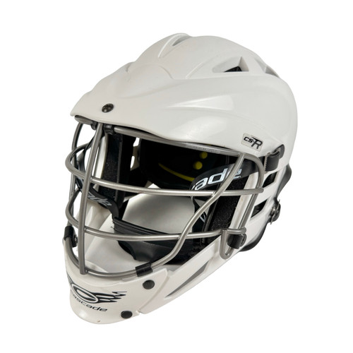 Vist Large View of Product Image Which is Used Cascade CS-R Lacrosse Helmet White Youth OSFM