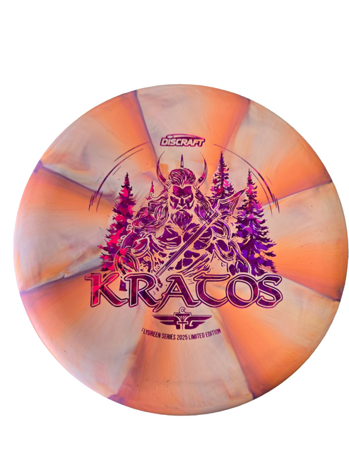 Vist Large View of Product Image Which is Used Discraft KRATOS FLY GREEN Disc Golf Putter Orange